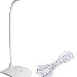 SWARG HOMES Student Study Eye Protection Study Table Lamps | Made of ABS, Lightweight | Reading Dimmer Led Table Lamps Rechargeable Led Desk Lamp Touch Control On-Off | (White)
