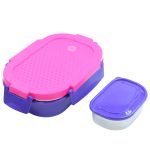 SWARG KITCHEN Double Walled PUF Insulated Layer Keeps Food Warm/Hot for Long Hours - BPA Free & 100% Food Grade - High Grade Quality Tiffin Set (Lunch Box -Purple in Color)
