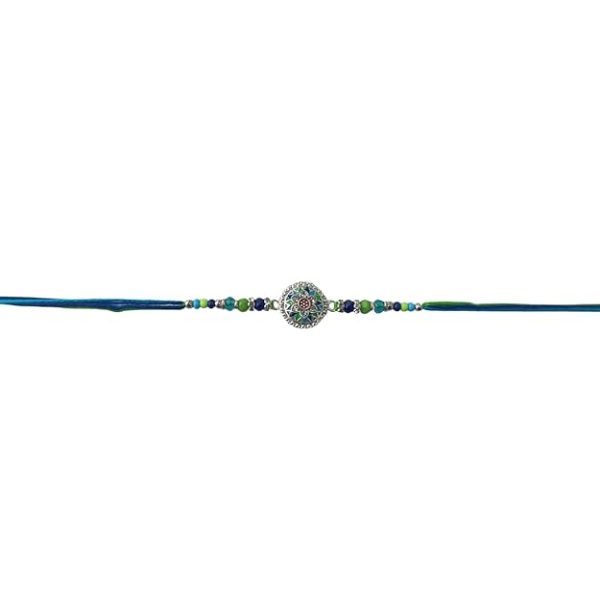 ACCESSHER Mens Traditional Meenakari/Enamel Work Delicate Rakhi for Beloved Brother & Gifting with Roli Kumkum Packets & Happy Rakshabandhan Card - Image 7