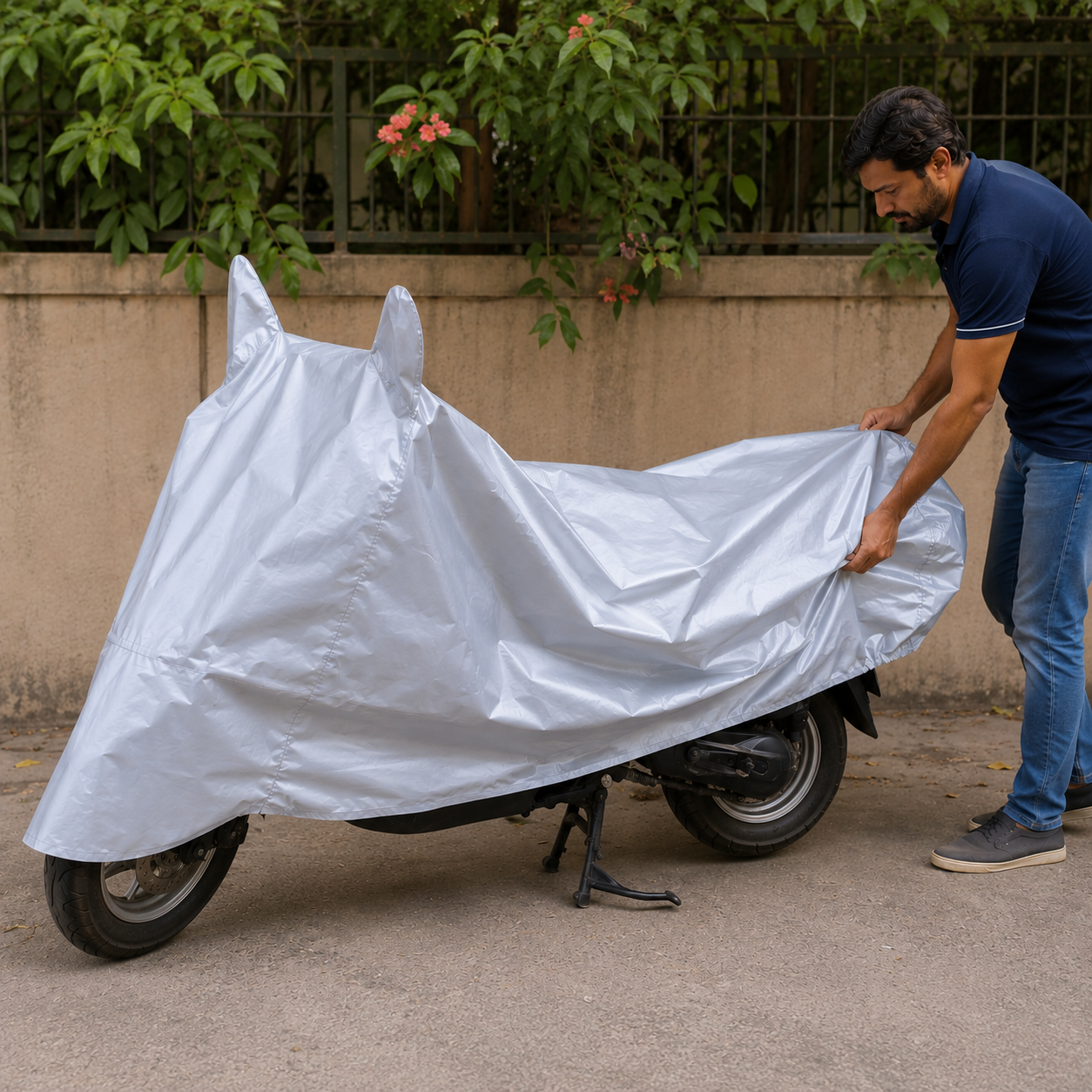 7 Mile Stone Silver Two Wheeler Body Cover for Bikes & Scooters - Image 5