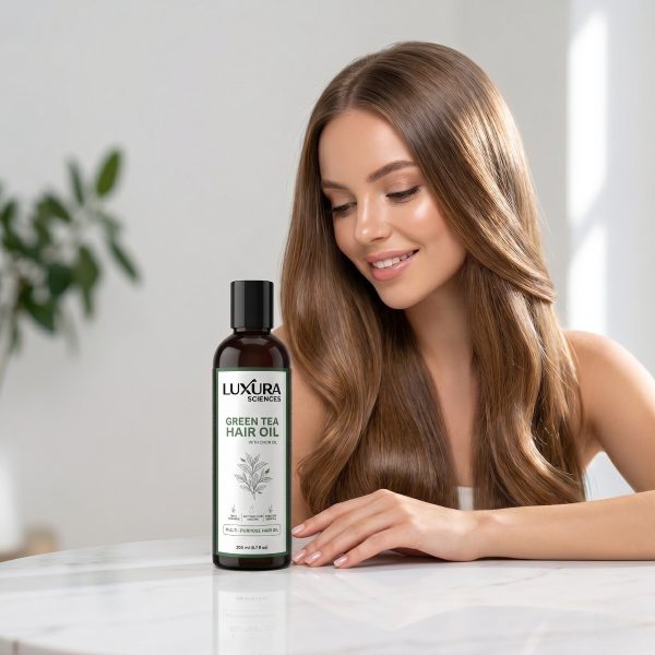 Luxura Sciences Green Tea Hair Oil with Onion Oil for Hair Nourishment & Improvement (200 ML)