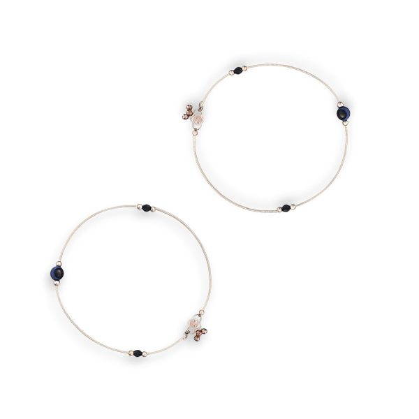 ACCESSHER Silver Plated Anklet Set with Ghungroos | Oxidised Leaf- Design Payal/Legchain/Foot Jewellery | Modern & Traditional Accessories Gift for Women & Girls (Design 2)