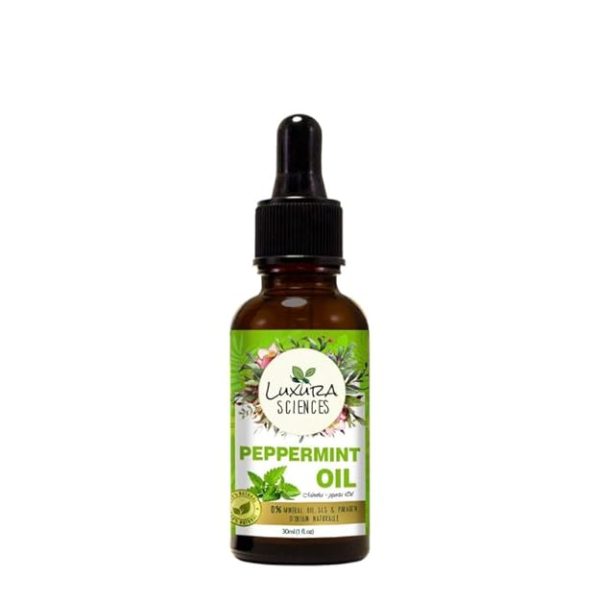 Luxura Sciences Organic Peppermint Essential Oil for Diffuser Relaxation and Hair Care with Mentha Piperita Extract Refreshing Mint Aroma for Home and Office Use (30 ML)