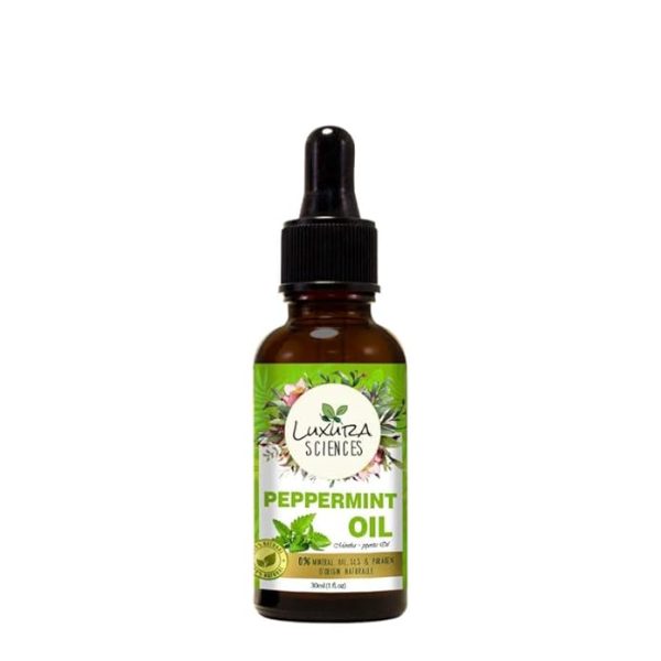Luxura Sciences Organic Peppermint Essential Oil for Diffuser Relaxation and Hair Care with Mentha Piperita Extract Refreshing Mint Aroma for Home and Office Use (30 ML)