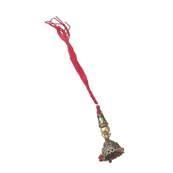 ACCESSHER Unisex Traditional Lumba Rakhi with Intrictate Jhumka for Beloved Bhabhi & Gifting with Roli Kumkum Packets & Happy Rakshabandhan Card (Pack of 1) - Image 2