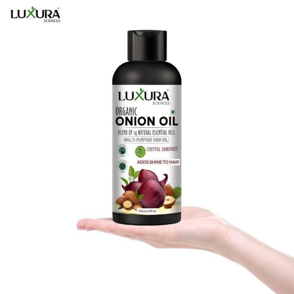 Luxura Sciences Onion Hair Oil 100ML with 14 Essential Oils | Argan, Bhringraj, Hibiscus, Amla, Sesame & More | Nourishes, Strengthens & Enhances Hair Health & Shine - Image 4