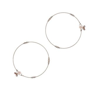 ACCESSHER Silver Plated Anklet Set with Ghungroos | Oxidised Leaf- Design Payal/Legchain/Foot Jewellery | Modern & Traditional Accessories Gift for Women & Girls (Design 3)