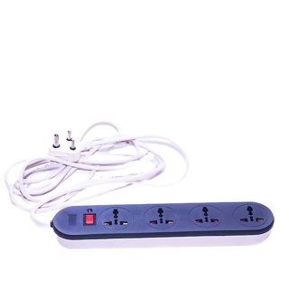 Swarg Homes (Black/White) 4+1 Power Strip with Master Switch, 4 Universal Sockets Extension Board, 6AMP Output, 240 Volts, 4 Meter Cord Length, Power Indicator