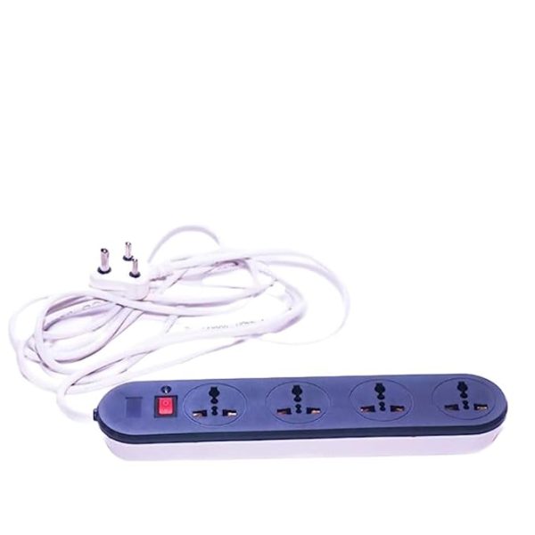 Swarg Homes (Black/White) 4+1 Power Strip with Master Switch, 4 Universal Sockets Extension Board, 6AMP Output, 240 Volts, 4 Meter Cord Length, Power Indicator