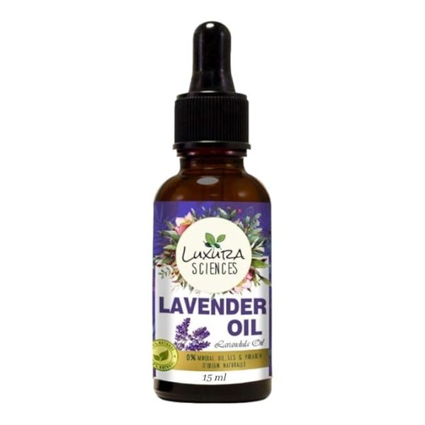 Luxura Sciences Lavender oil for hair growth skin care nail strengthening aromatherapy soothing scalp massage pure and natural therapeutic grade oil for relaxation wellness 15ml