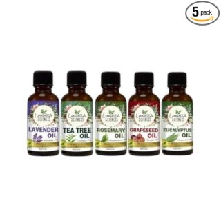 Luxura Sciences Organic Essential Oil Combo Pack of 5 Oils ;ANTI ACNE Essential Oil Kit 5 * 15ml (Tea Tree Oil; Lavender Oil; Eucalyptus Oil; Grapeseed Oil; Rosemary Oil)