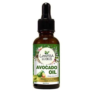 Luxura Sciences Avocado Oil for Hair Face Skin Rich in Retinol Vitamin E Cold Pressed Lightweight Hydrating Oil for Deep Nourishment Healthy Scalp Glowing Skin Moisturizing Therapy 15ML
