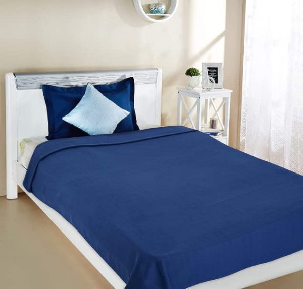 SWARG HOMES Polar Fleece Blanket Double Bed weight 600 Grams Blanket| All Season Ultra Soft & Light-Weight Travel Blanket | Home AC Blanket 90x90 inch, Blue - Image 6