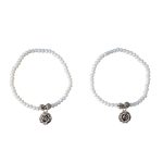 ACCESSHER Silver Plated Anklet Set with Ghungroos | Oxidised Leaf- Design Payal/Legchain/Foot Jewellery | Modern & Traditional Accessories Gift for Women & Girls (Design 5)