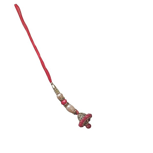 ACCESSHER Unisex Traditional Lumba Rakhi with Delicate Jhumka for Beloved Bhabhi/Gifting with Roli Kumkum Packets & Happy Rakshabandhan Card (Pack of 1) - Image 7