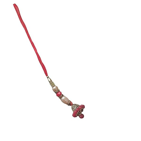 ACCESSHER Unisex Traditional Lumba Rakhi with Delicate Jhumka for Beloved Bhabhi/Gifting with Roli Kumkum Packets & Happy Rakshabandhan Card (Pack of 1) - Image 3