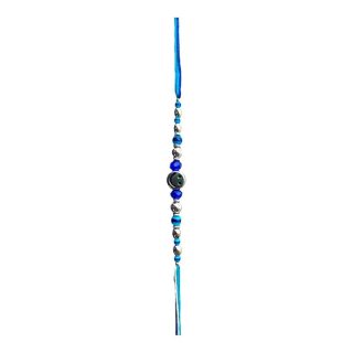 ACCESSHER Delicate Blue Beads Rakhi with Smiley Face for Beloved Brother, Kids Pack of 1/ Gifting with Roli Kumkum Packets & Happy Rakshabandhan Card