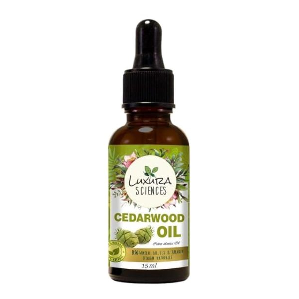 Luxura Sciences Organic Cedarwood Essential Oil (NATURAL - UNDILUTED) Therapeutic Grade - Perfect for Aromatherapy, Relaxation, Skin Therapy & More! (30 ML)