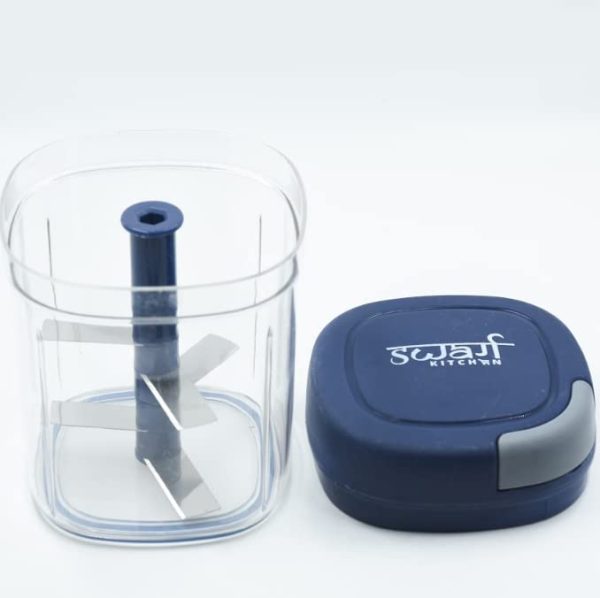 Swarg Kitchen Onion Chopper | Handy and Compact Chopper for Kitchen with 5 Sharp Stainless Steel Blades for Effortlessly Chopping Vegetables | Fruits for Your Kitchen Available (Blue Color, 900 ml) - Image 4