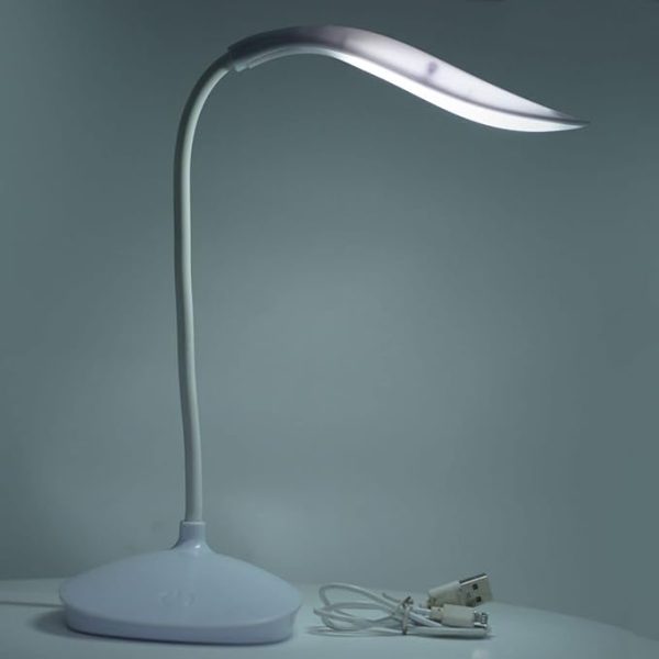 SWARG HOMES Student Study Eye Protection Study Table Lamps | Made of ABS, Lightweight | Reading Dimmer Led Table Lamps Rechargeable Led Desk Lamp Touch Control On-Off | (White) - Image 4