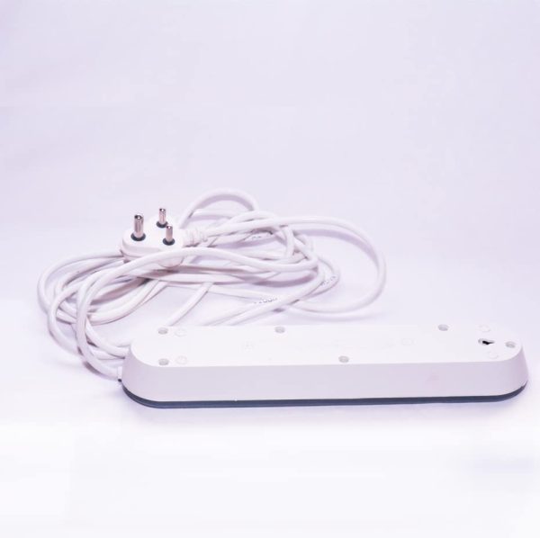 Swarg Homes(White) 4+1 Power Strip with Master Switch, 4 Universal Sockets Extension Board, 6AMP Output, 240 Volts, 3.5 Meter Cord Length, Power Indicator - Image 3