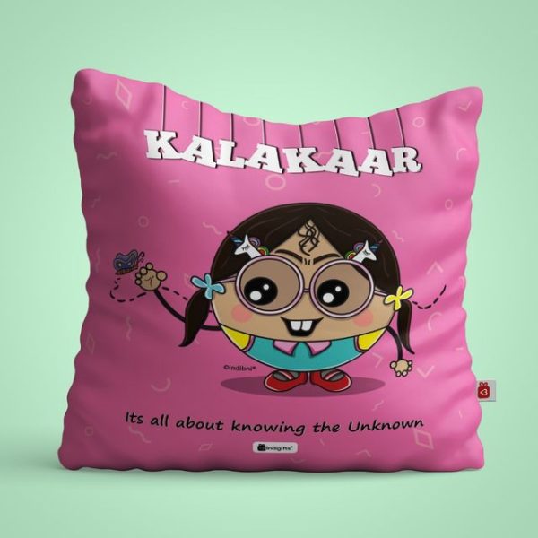 Indigifts Friendship Day for Best Friend | Kalakaar Printed Satin Cushion Cover with Filler | Rakhi for Sister, Bestie-Roommate-Hostel Friends, Friend Birthday | Pink, Cushion - 12" x 12" - Image 2
