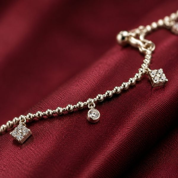 ACCESSHER Silver-Tone Crystal Charm Anklet Set for Women & Girls | Delicate Dangle Payal Pair (Set of 2) ACCESSHER Silver-Tone Crystal Charm Anklet Set for Women & Girls | Delicate Dangle Payal Pair (Set of 2)