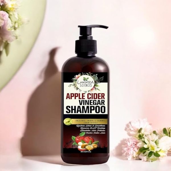 Luxura Sciences Apple Cider Vinegar Shampoo 300ML, SLS Sulfate Free Organic - Best for Damaged, Dry, Curly or Frizzy Hair - Thickening for Thin Hair, Safe for Color and Keratin Treated Hair - Image 2