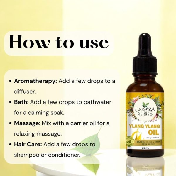 Luxura Sciences Ylang Ylang Essential Oil for Relaxation Aromatherapy and Skin Care with Floral and Sweet Aroma for a Calming and Refreshing Experience (30 ML) - Image 5