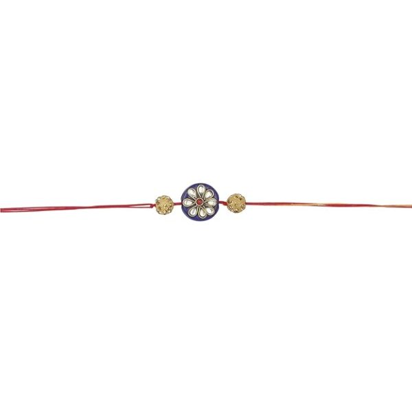 ACCESSHER Mens Traditional Gold Plated Elegant and Stylish Combo Rakhi for Beloved Brother Pack of 4 with Roli Kumkum Packets and Happy Rakshabandhan Card - Image 2