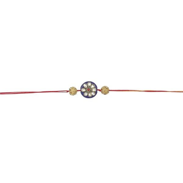 ACCESSHER Mens Traditional Gold Plated Elegant and Stylish Combo Rakhi for Beloved Brother Pack of 4 with Roli Kumkum Packets and Happy Rakshabandhan Card - Image 7