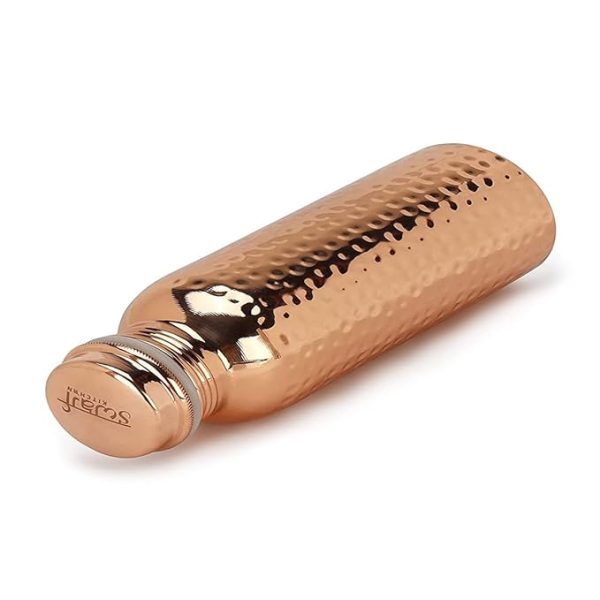 Swarg Kitchen 750 Ml Copper Water Bottle (100% Pure Copper Bottle) | Bpa Free Water Bottle With Anti Oxidant Properties Of Copper - Pack of 1| Hammered copper Bottle - Image 2