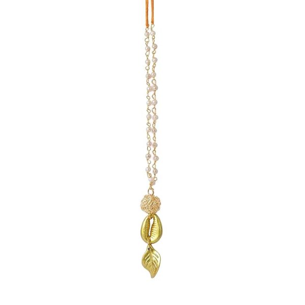 ACCESSHER Gold Plated Elegant Filigree Ball with Pearl Bhaiyya Bhabhi Rakhi for Beloved Brother with Roli Kumkum Packets and Happy Rakshabandhan Card | Rakhi For Brother - Image 4