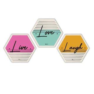 Indigifts Diwali Decoration for Home Hexagon Wall Decor Poster Frame- Set of 3, Wall Decoration Items for Frame, Wall Decoration Items for Frame, Poster Frames For Wall, Hexagone Frames Wall