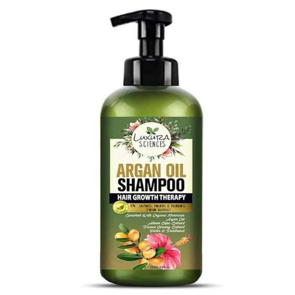 Luxura Sciences Argan Shampoo nourishing formula infused with argan oil sulfate free paraben free shampoo for dry damaged frizzy hair suitable for all hair types 300ml