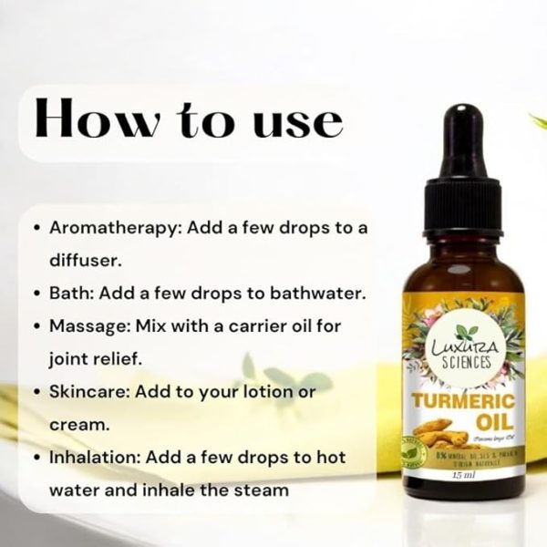 Luxura Sciences Essential oils for Hair | Skin | Nails | Aromatherapy (Turmeric, 15ml) - Image 5