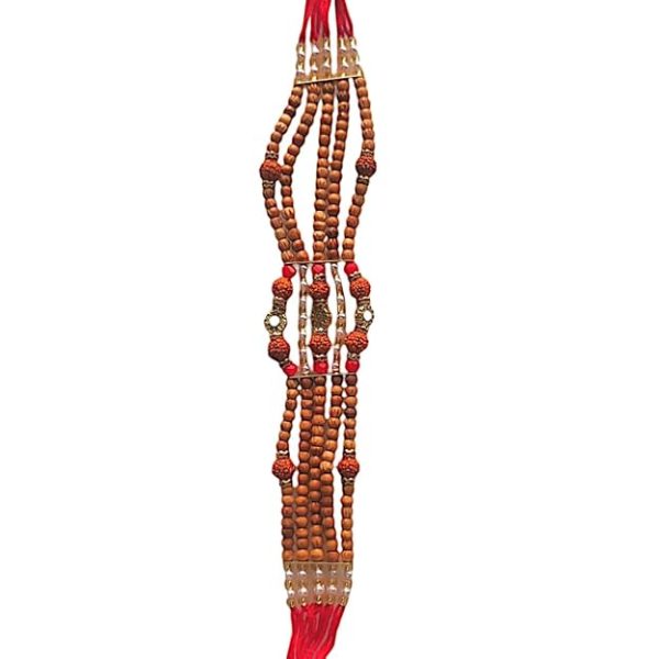 ACCESSHER Ethnic Rudraksh Adorned Statement Rakhi for Beloved Brother & Gifting with Roli Kumkum Packets & Happy Rakshabandhan Card - Image 6