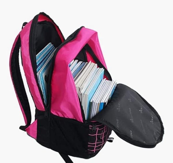 BAGSSY 32 L Bag for School | College | Casual Multipurpose Backpack for Students | Water Resistant | Unisex Design | Stylish & Durable | 1 Year Warranty Pink & Black... - Image 2