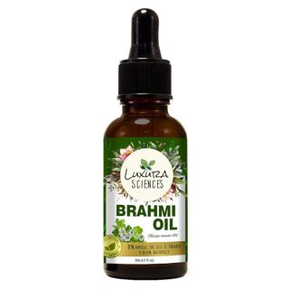 Luxura Sciences Organic Brahmi Oil For hair conditioning, dandruff and dry scalp | Herbal scalp treatment. 30 ML