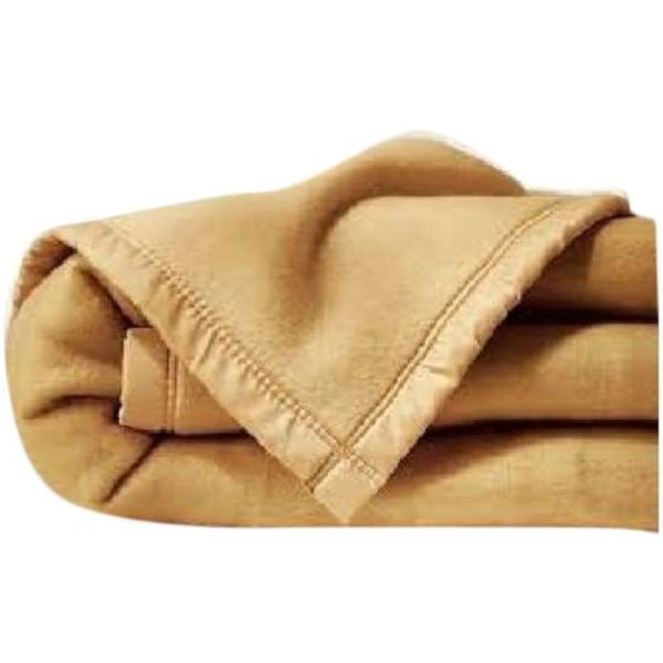 Solid Single Fleece Blanket-800GM (Beige) - Image 3
