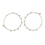 ACCESSHER Silver Plated Anklet Set with Ghungroos | Oxidised Leaf- Design Payal/Legchain/Foot Jewellery | Modern & Traditional Accessories Gift for Women & Girls (Design 11)