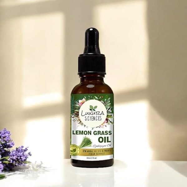 Luxura Sciences Lemongrass Essential Oil 30ML, Steam-Distilled & Therapeutic-Grade, Refreshing Aroma for Diffuser, Skin & Hair, Natural Home Freshener, With Precision Dropper - Image 4