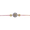 ACCESSHER Blue Enamel Kundan Rakhi with Rhinestone Detailing - Gift Set with Roli, Kumkum & Greeting Card