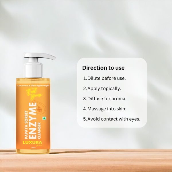 Luxura Prima Papaya Sorbet ENZYME Cleanser/Face Wash 100ml For Luxurious Skin,Ultra Light and Refreshing - Image 3