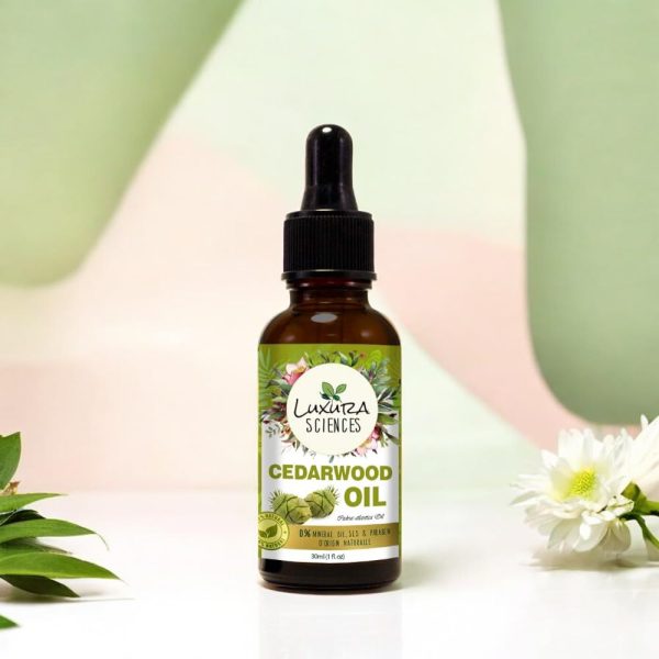Luxura Sciences Organic Cedarwood Essential Oil (NATURAL - UNDILUTED) Therapeutic Grade - Perfect for Aromatherapy, Relaxation, Skin Therapy & More! (30 ML) - Image 3