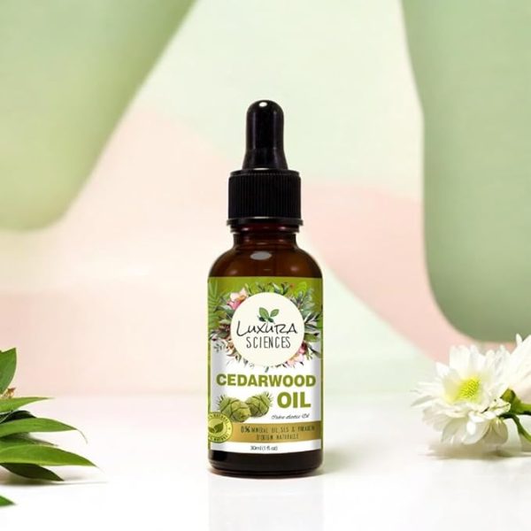 Luxura Sciences Organic Cedarwood Essential Oil (NATURAL - UNDILUTED) Therapeutic Grade - Perfect for Aromatherapy, Relaxation, Skin Therapy & More! (30 ML) - Image 2