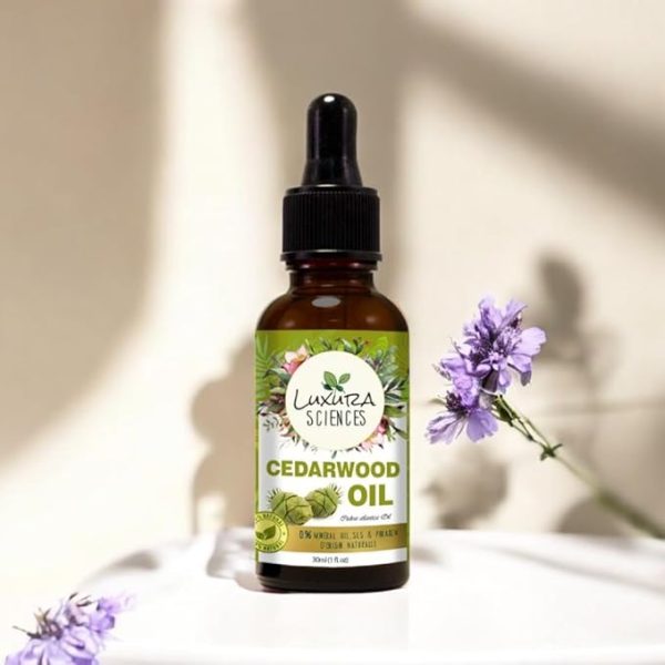 Luxura Sciences Organic Cedarwood Essential Oil (NATURAL - UNDILUTED) Therapeutic Grade - Perfect for Aromatherapy, Relaxation, Skin Therapy & More! (30 ML) - Image 3