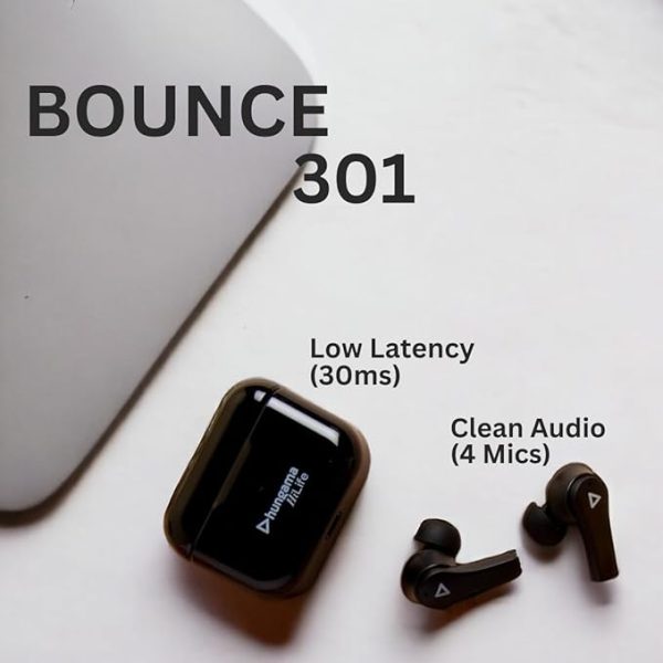 Hungama HiLife Newly Launched Bounce 301 HiLife Wireless in Earbuds with BT V5.1, Up to 60Hours Playback, IPX4 Water Resistance, with 1 Year Free Subscription of Hungama Music & Hungama Play, Black - Image 5