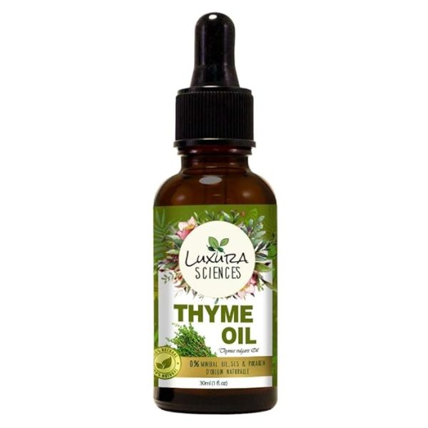 Luxura Sciences THYME Essential Oil Natural Therapeutic Grade Oil for Skin Care, Hair Care, Body Massage & Aromatherapy - Energizing Gale of Evergreen (30 ML)