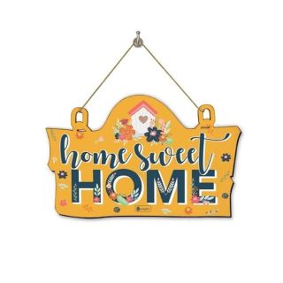 Indigifts Home Sweet Home Printed Wooden Home Entrance Decor 11.05x7 Inches - Home Decoration| Home Decor for Wall | Material: 4mm Medium Density Fiber made out of wooden residual glued under heat